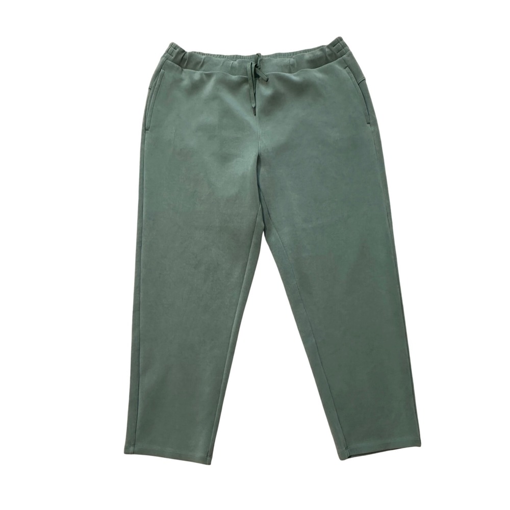 Member's Mark Women's XXL Straight Leg Pants Green Sage Drawstring Knit Lounge